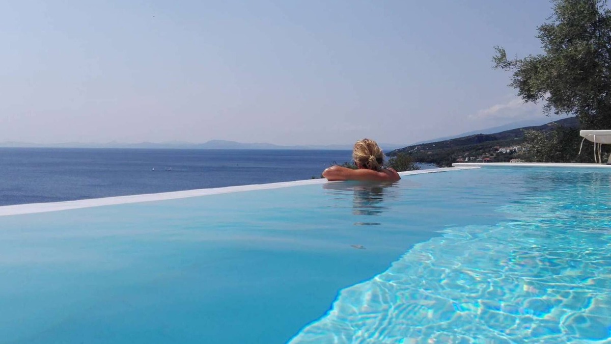 South Pelion Apartment | Apartment No. 1 # for 3 adults or 2 adults + 2 children - panorama sea view with pool