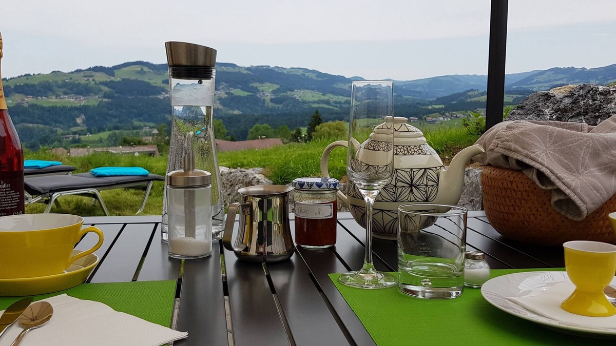Alberschwende Apartment | Apartment Tannenglück - fantastic panoramic view from your own terrace