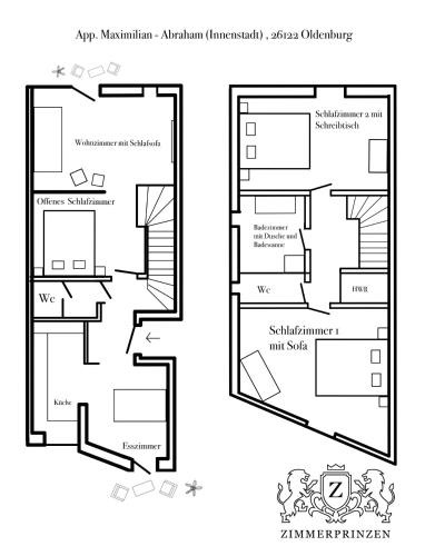 Oldenburg Apartment | Apt Prinz Maximilian - Zentrum - Zimmerprinzen