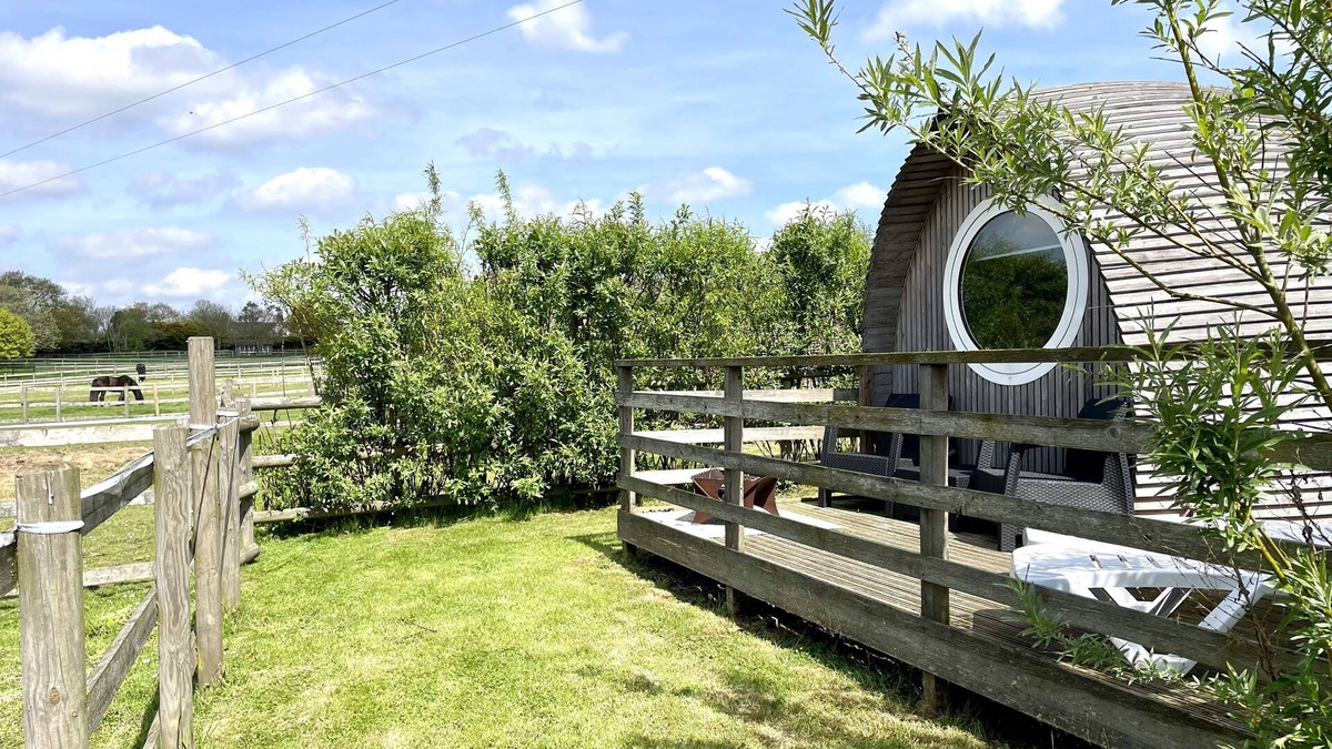 Brightlingsea Cabin | Armadilla 1 at Lee Wick Farm - cozy glamping for 2 adults with optional hot tub