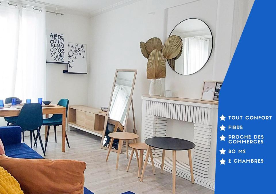 Montlucon Apartment | ArtSmalt *Idéal Pro * Proche commerces * 2 chambres * Tout confort