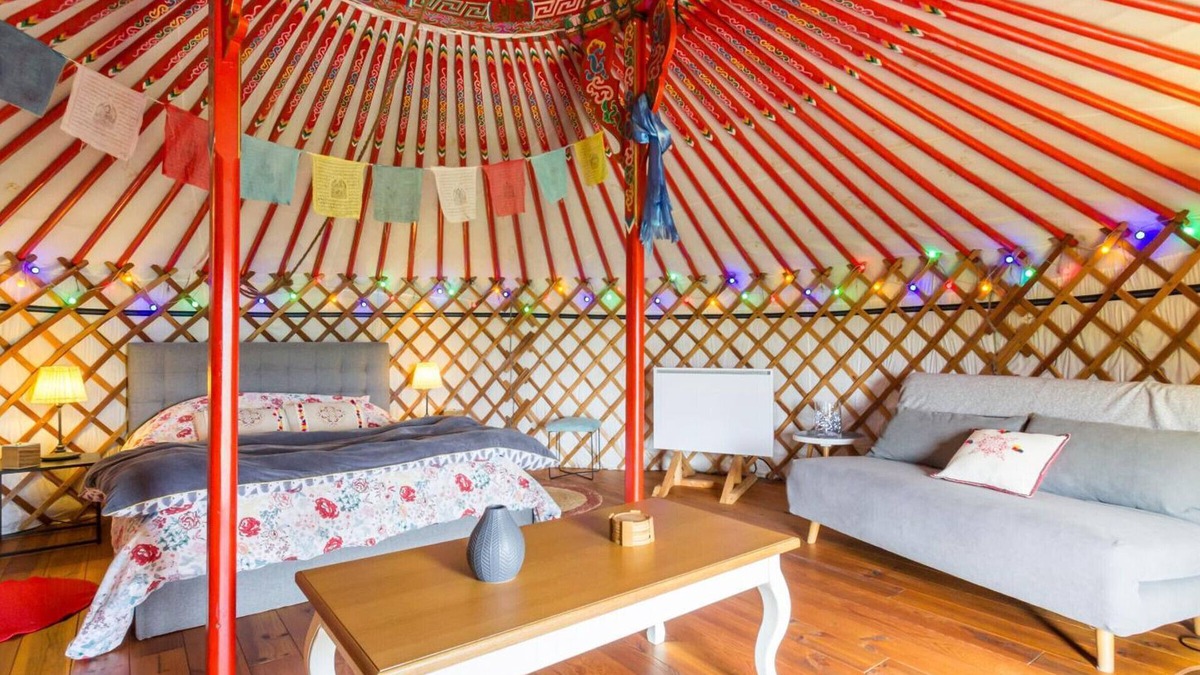 Denneville Apartment | Authentic Mongolian Yurt with Terrace in Normandy