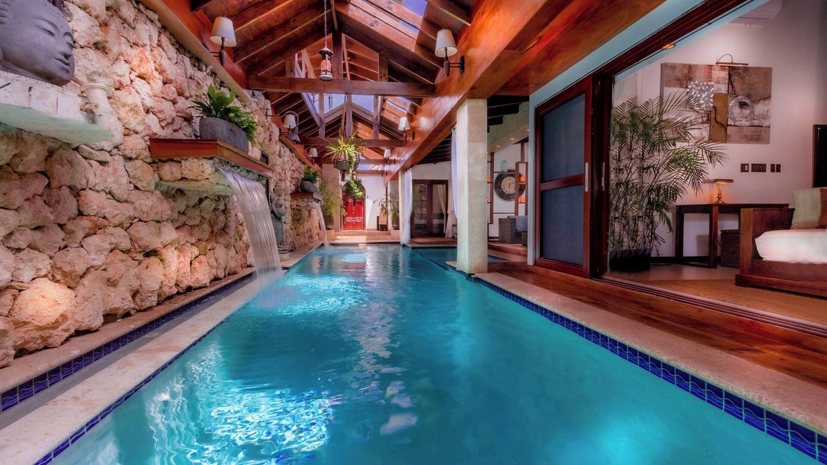Noord Villa | Bali-style villa: indoor and outdoor pool, cinema, cave, yoga, gym & beach court