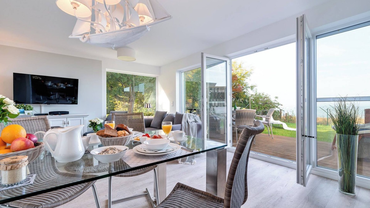 Olpenitz Apartment | Baltic Sea vacation apartment "Schleiperle" - with water view, sauna and two terraces
