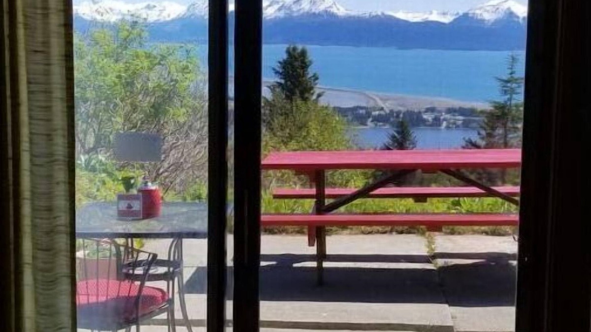 Homer Apartment | Bayview Gardens Cabin, Lower Level, View & Sauna