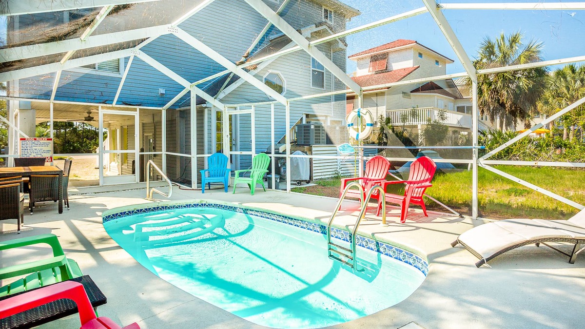 Plantation House | Beach Across the Street! Dog-Friendly Home w/Private Pool, AC, WiFi & Games!