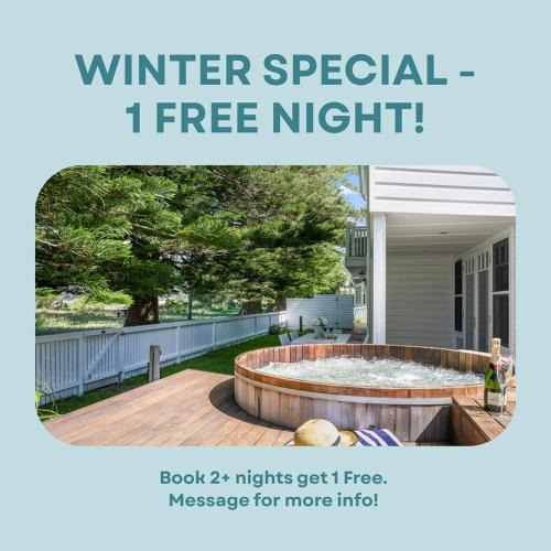 Patonga Apartment | Beach Front House Outdoor Hot Tub Sauna