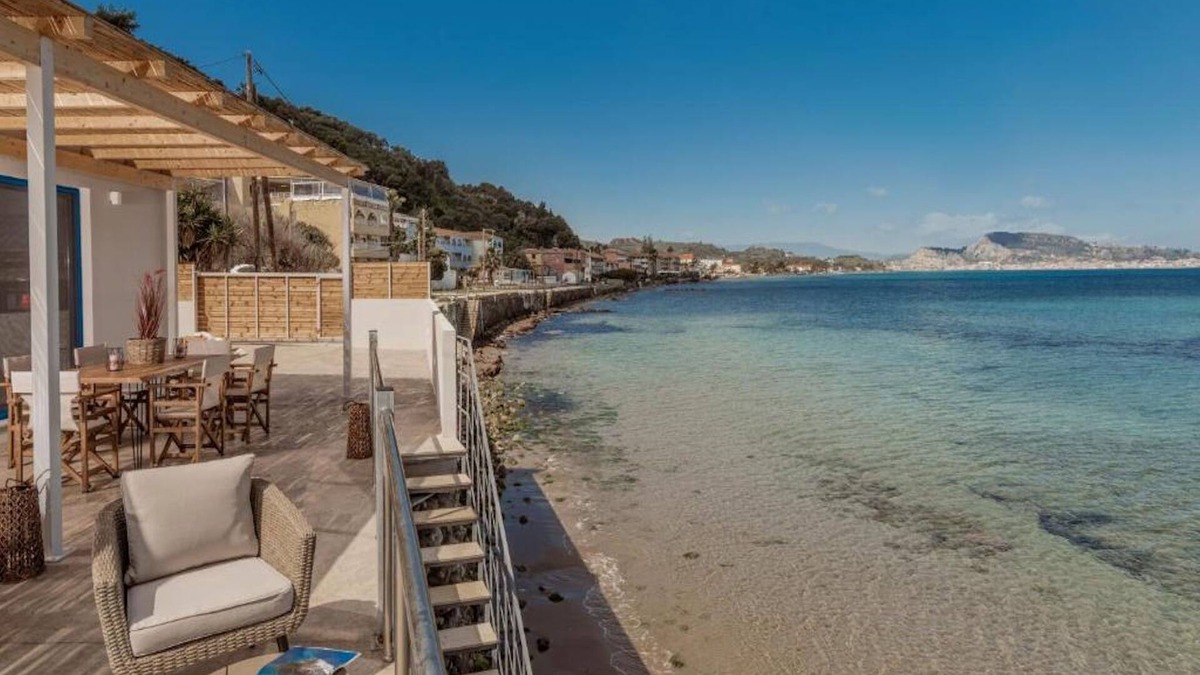 Argassi Villa | Beach-Front Zakynthos Villa | Bleu Beach Villa | 3 Bedrooms | Stunning.