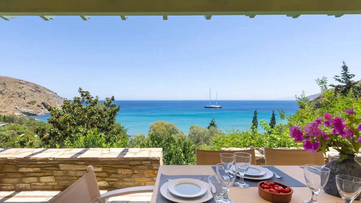 Steniai Villa | Beachfront Andros Retreat | Villa Stenies Ilios | 3 bedrooms | Stunning.