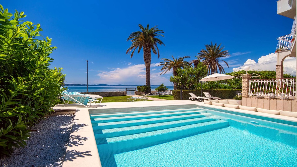 Podstrana Villa | Beachfront Bliss: Villa Amor - A Luxurious 7 bedroom villa with a heated pool