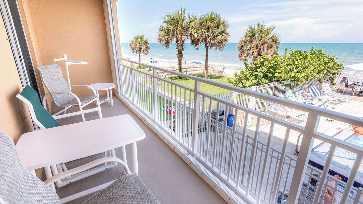 Indian Harbour Beach Condo | Beachfront Vacation Rental, Beautiful view from the 2nd story balcony.