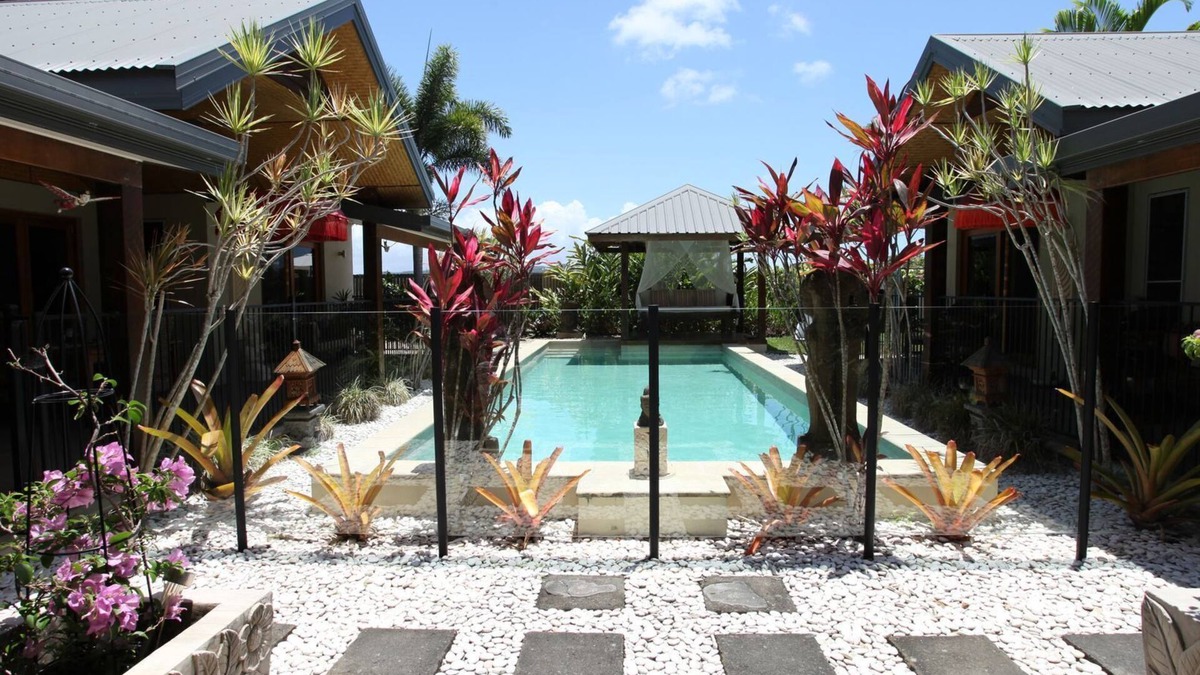 Newell Bed & Breakfast | Beachside Bali inspired tropical retreat with large heated Saltwater pool. n