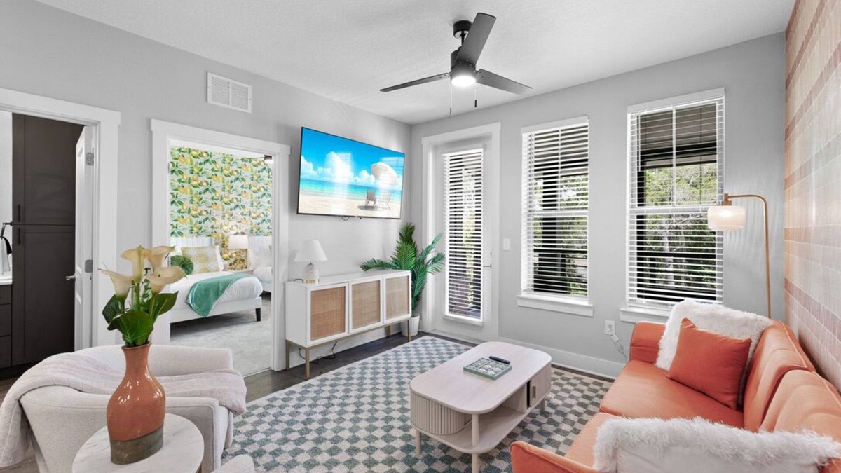 Deerwood Apartment | Beachy Bliss: Elegant 2BR/2BA with Pool & Gym