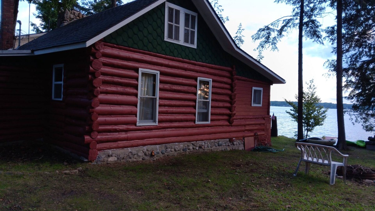 Kalkaska Cottage | Beautiful full log cabin with direct private frontage , beautiful sunsets .