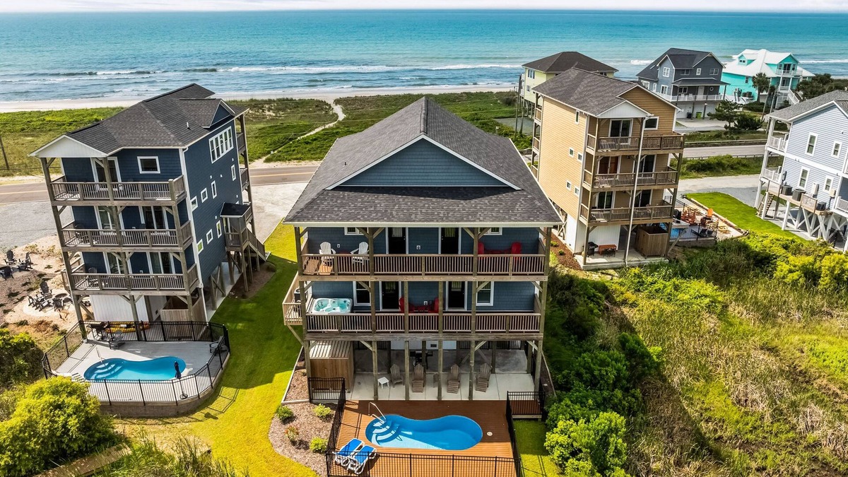 North Topsail Beach House | Beautiful ocean view home with private pool and hot tub with direct beach access