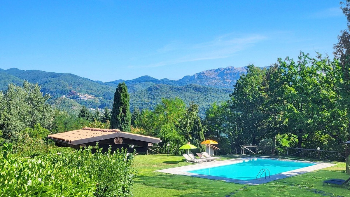 Camporgiano Villa | Beautiful private house with stunning views, large garden and private pool