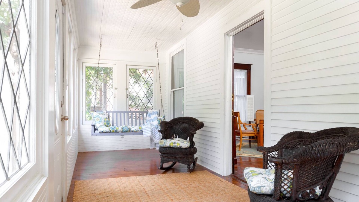 Sheffield House | Beautiful view of wooded park from sleeping porch and tranquil Park Blvd setting