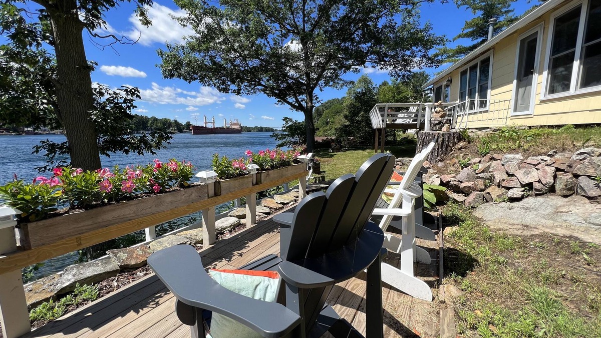 Wellesley Island Cottage | Beautiful waterfront cottage where you feel like you can touch the ships.