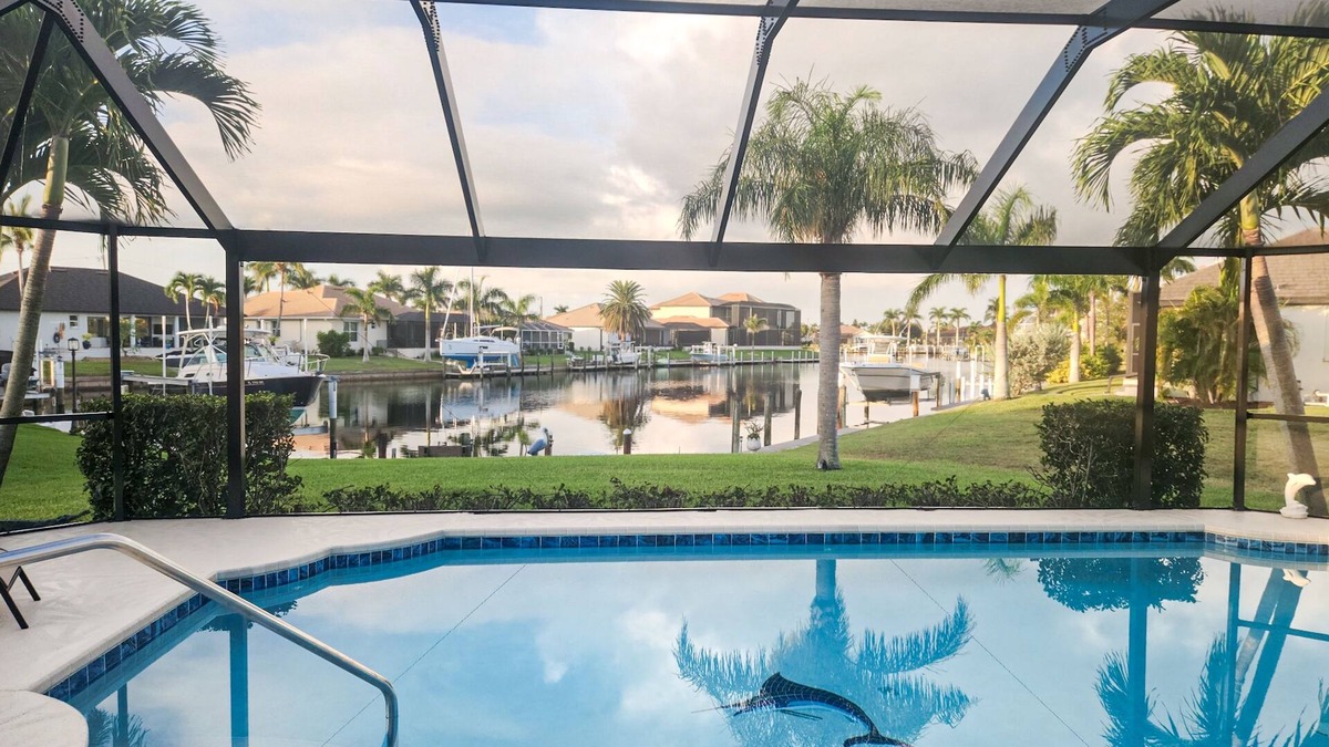 Burnt Store Isles House | Beautiful, waterfront home with amazing view, private heated pool, & central AC