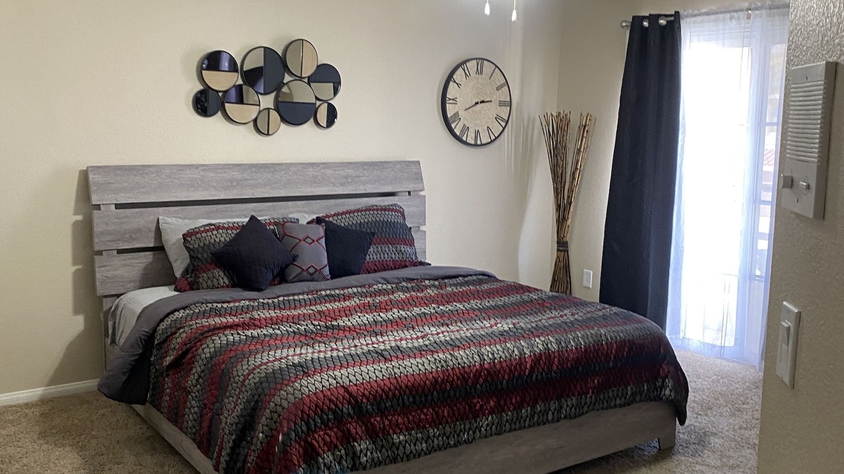 Las Vegas House | Bedroom with balcony