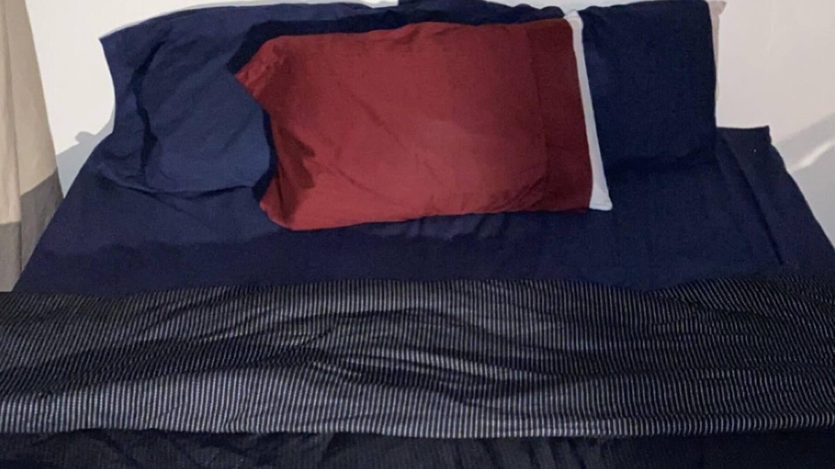 South Weymouth Apartment | Beds in living room space blocked off by curtains!