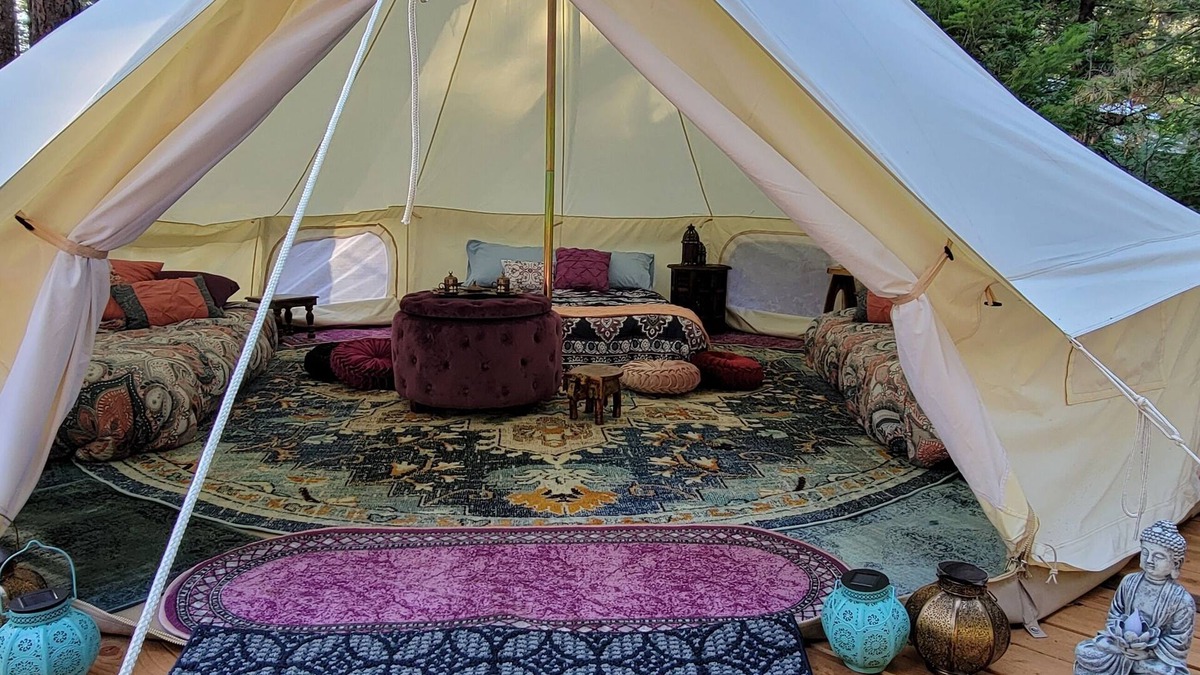 Shingletown RV Rental | Bell Tent at Bigfoot Lodging Lassen