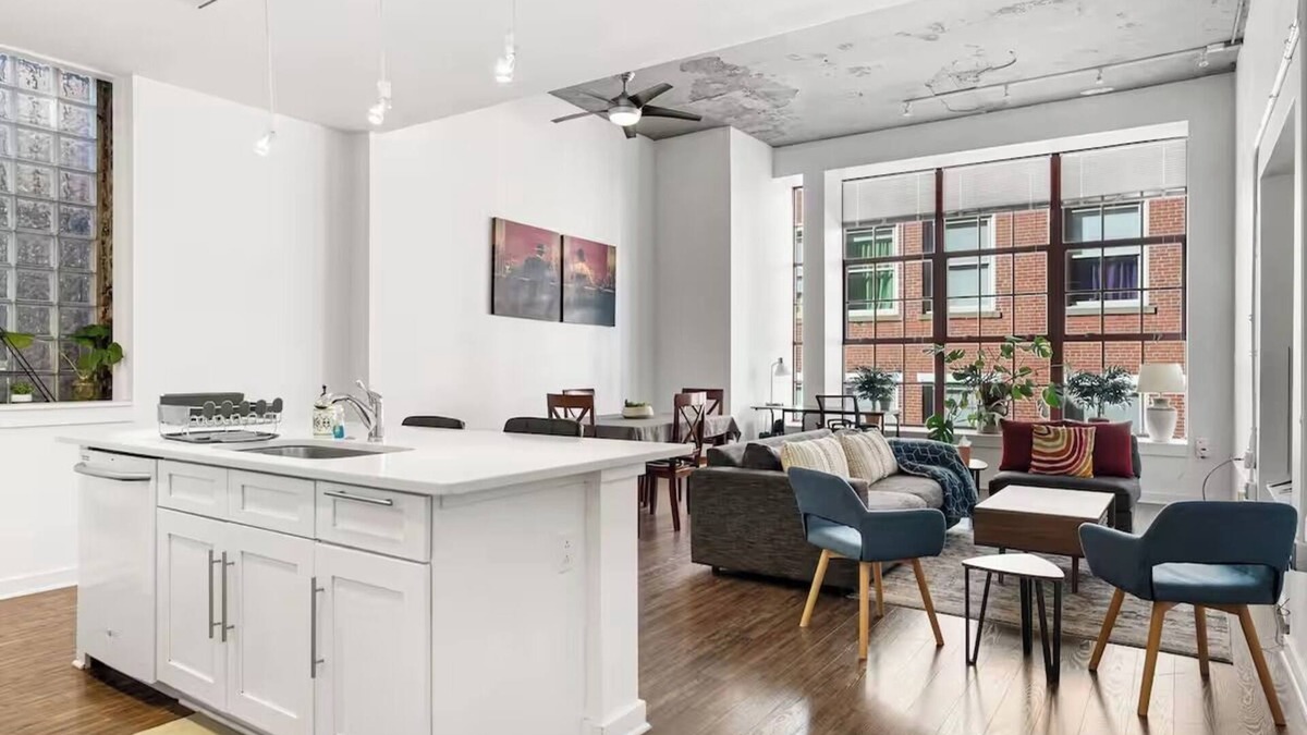Cultural District Apartment | Best location! Great views on the deck, Large unit!