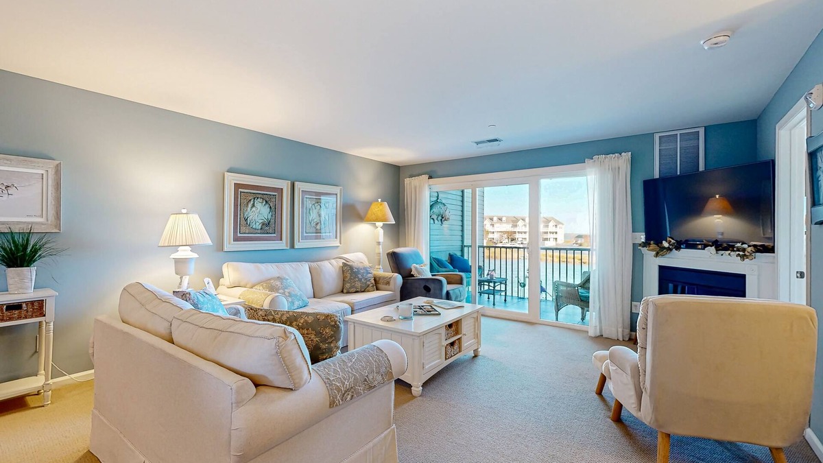 Ocean View Condo | Bethany Bay spacious condo w/shared pool, water view & golf course
