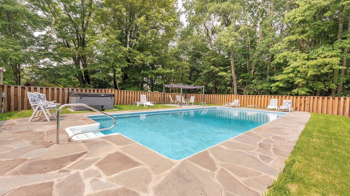 Mongaup Valley Cabin | Bethel Woods Retreat on 45 acres with Hot Tub Arcade Pool & Firepit!