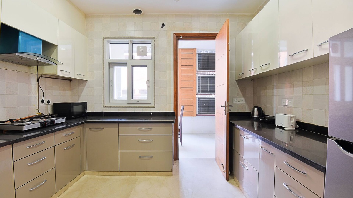 New Delhi Apartment | BluO 2BHK City Centre - Balcony, Lift, Terrace