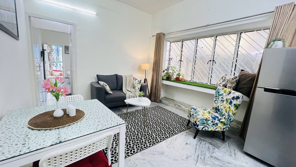 Sector II Apartment | BluO Classic 1BHK Salt Lake - Kitchen, Terrace Garden