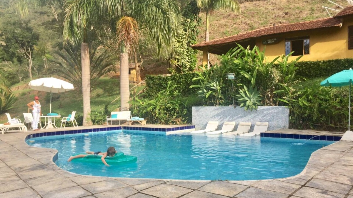 Avelar Cottage | Private waterfall in the garden, swimming pool with small beach and stream with natural pool