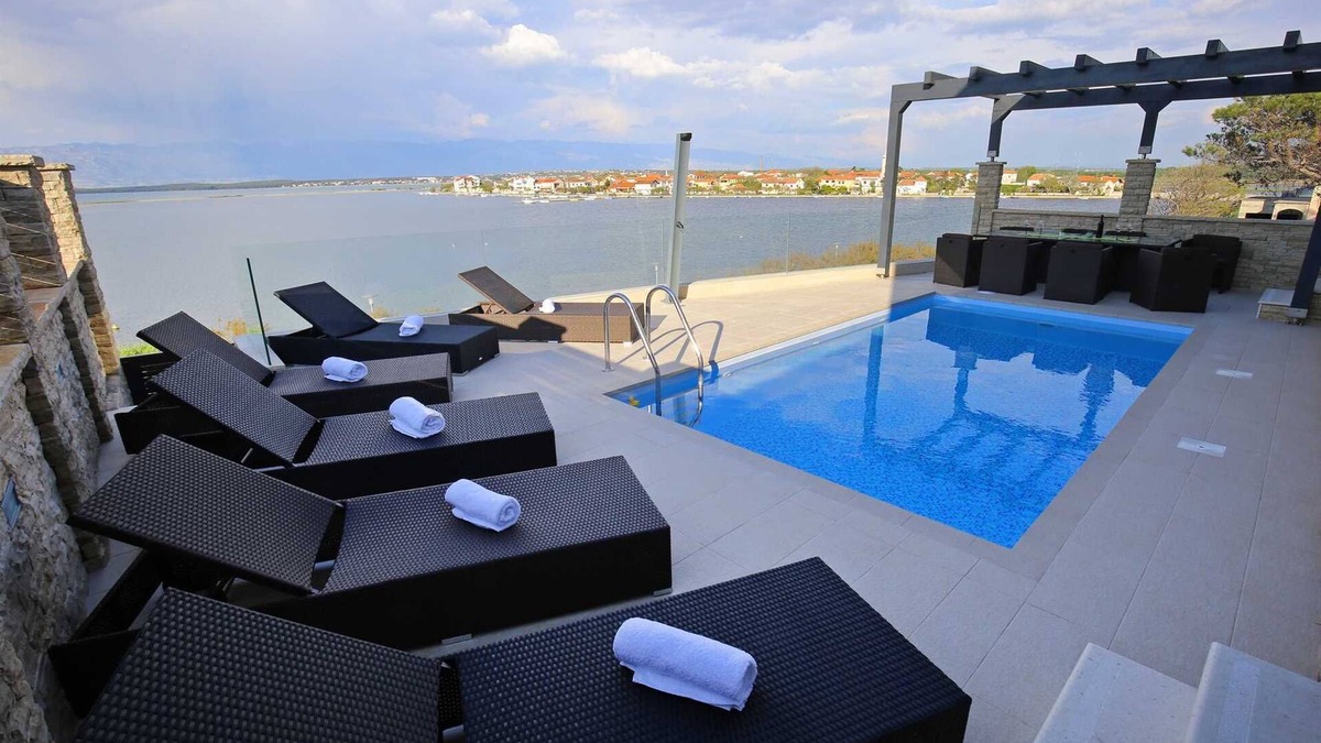 Nin Villa | Brand new amazing sea front villa with pool for up to 10 people