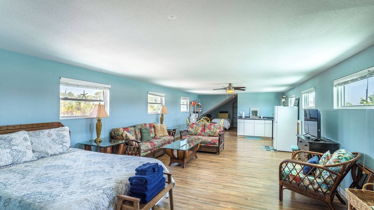 St. George Island Apartment | Brand New! Downtown Loft, Central Location Walking Distance to Beach and Bay!
