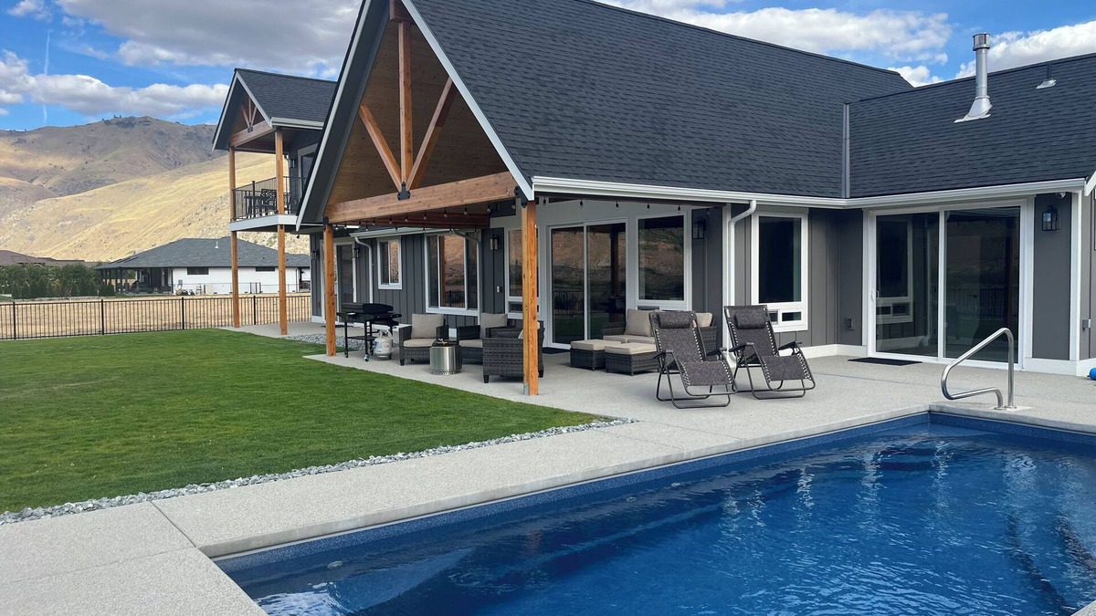 Orondo House | Brand new home on Columbia river, private pool+hot tub, minutes from Chelan
