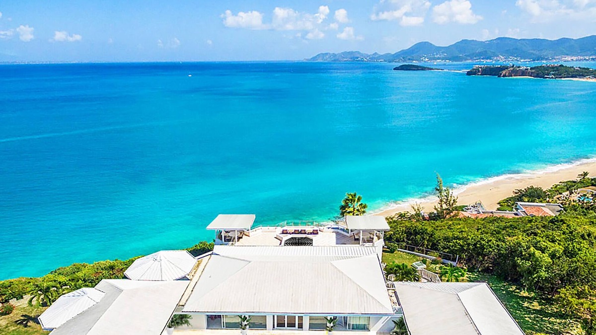 Les Terres Basses House | Breathtaking 180° views on the Caribbean sea. Cliff side & Private beach access
