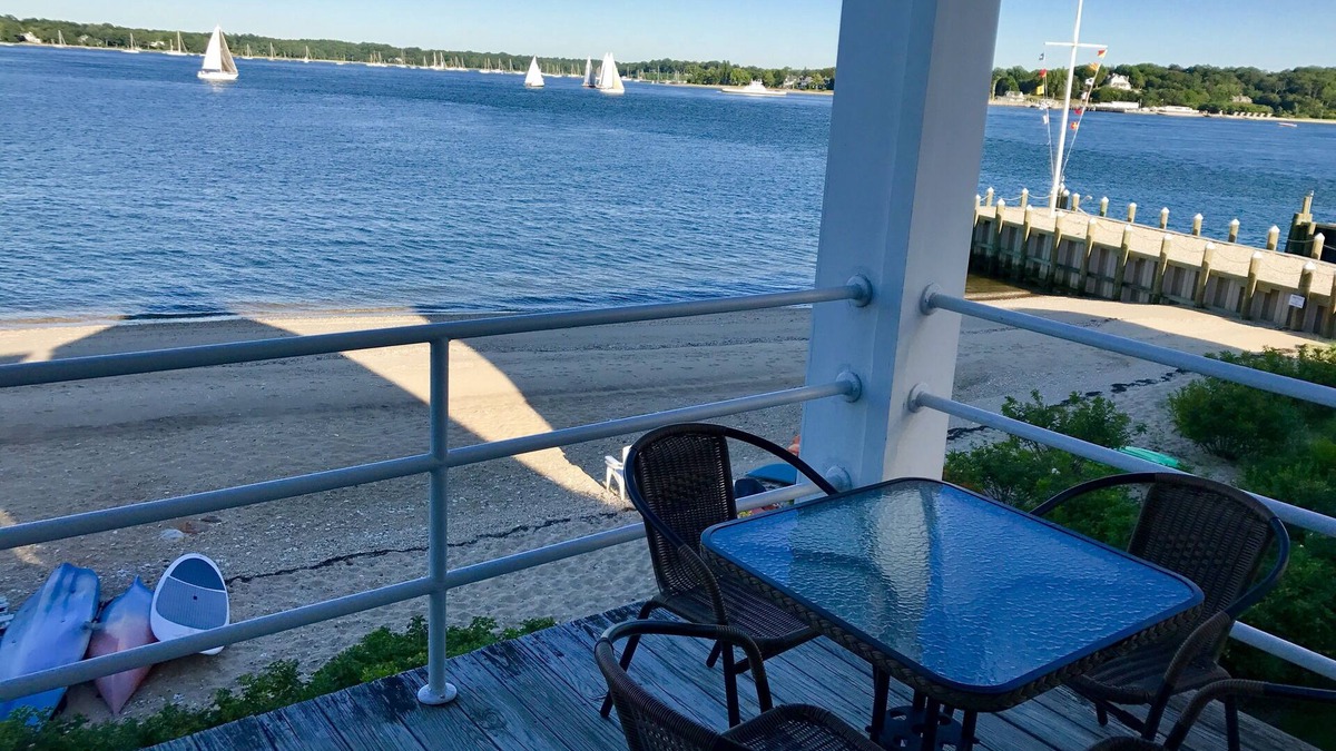 Pipes Cove Condo | Breathtaking Waterfront Greenport Village Condo, private beach, pool, tennis