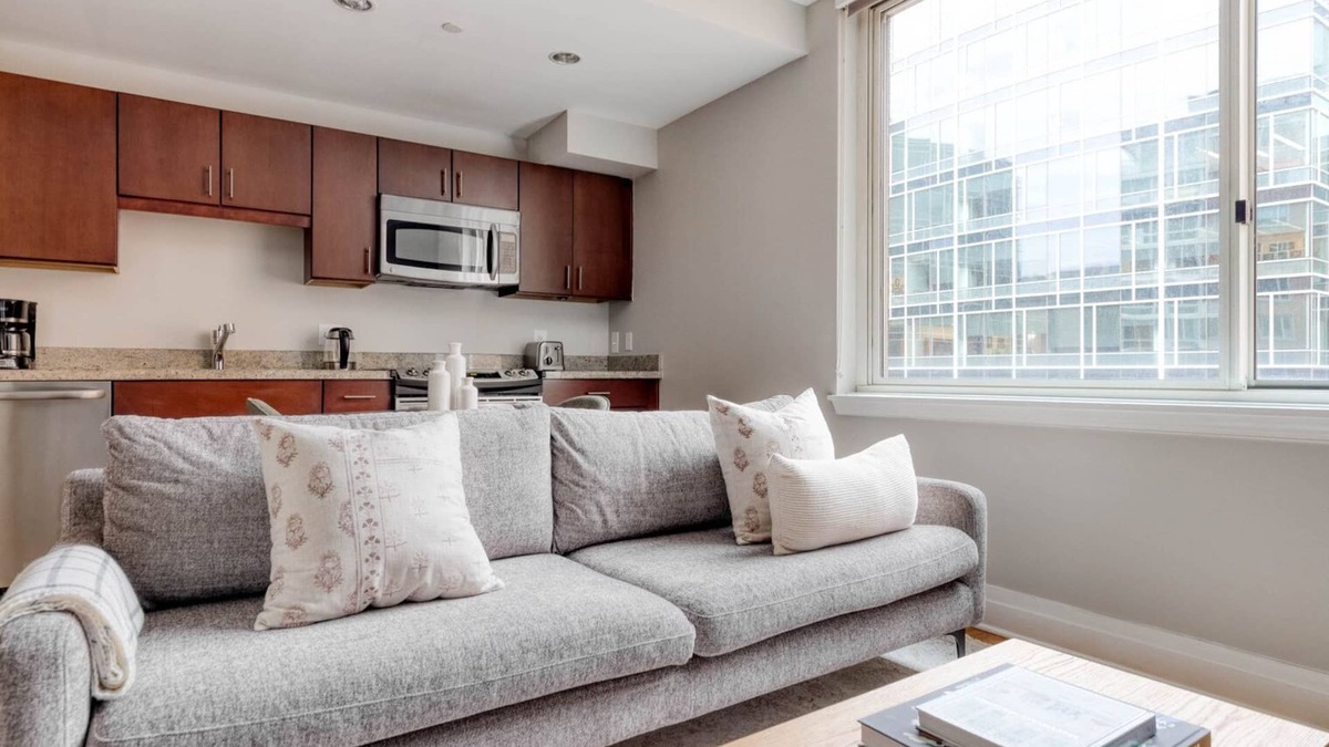 George Washington University Apartment | Bright Foggy Bottom 1BR w/W/D, Pool & Gym, nr Georgetown, by Blueground
