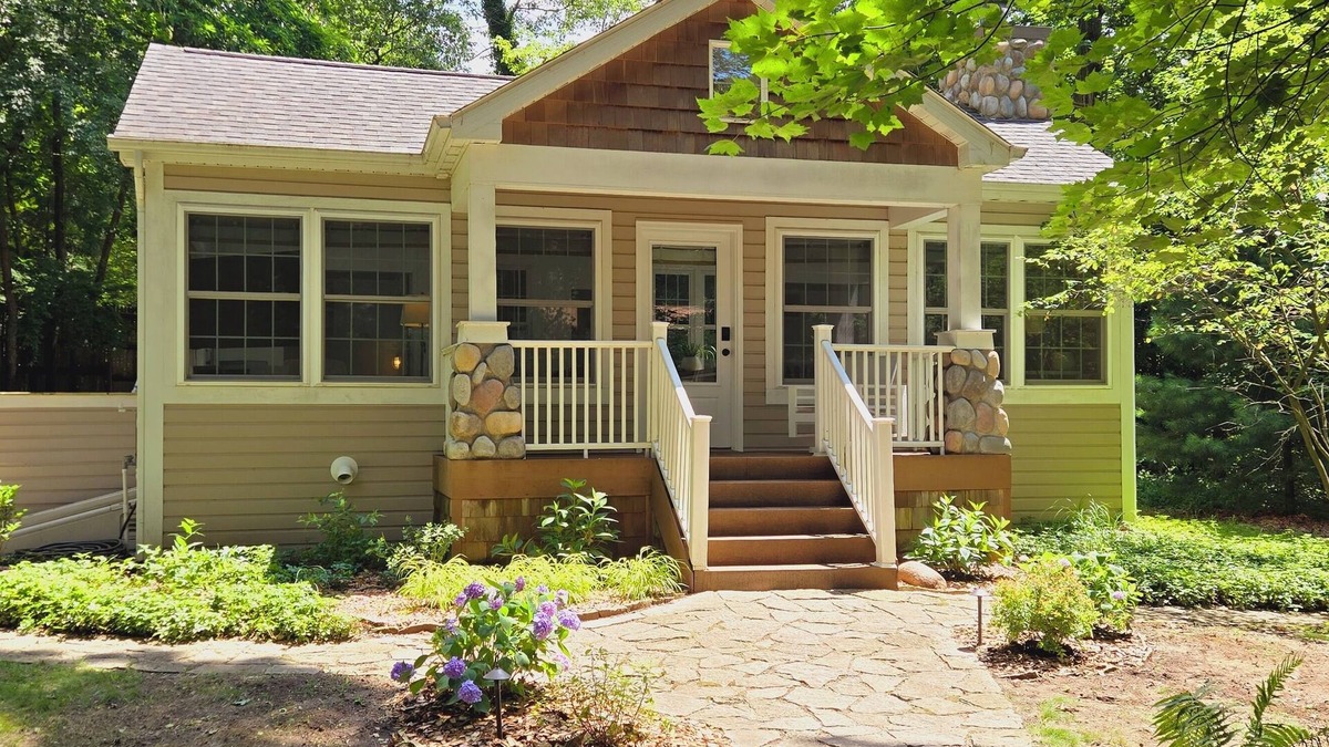 Michiana Cottage | Bright Scandinavian-style cottage with large, private wooded yard