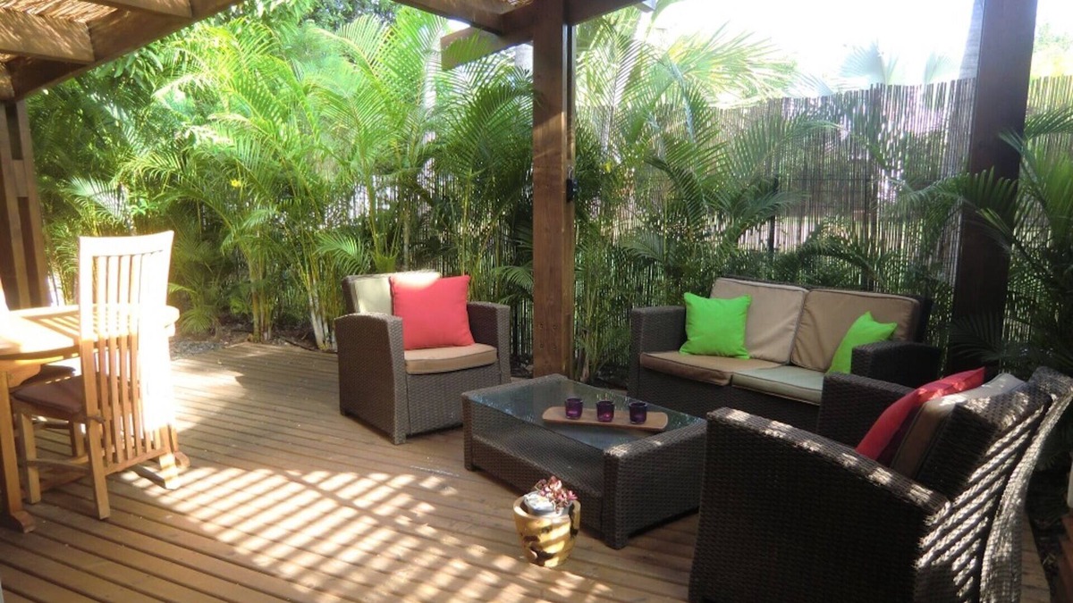 L'Ermitage-les-Bains House | Bungalow and zen terraces nestled in an exotic garden near the lagoon
