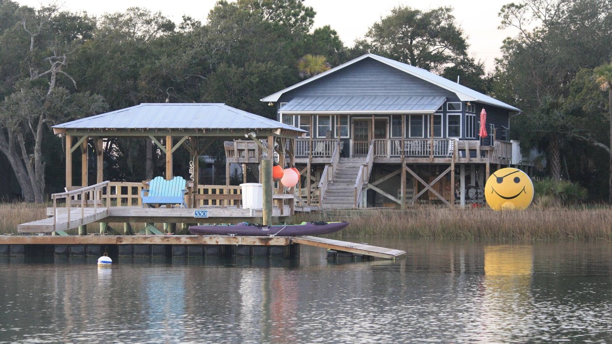 Isle of Palms House | By Boat Only. The Smiley Face House