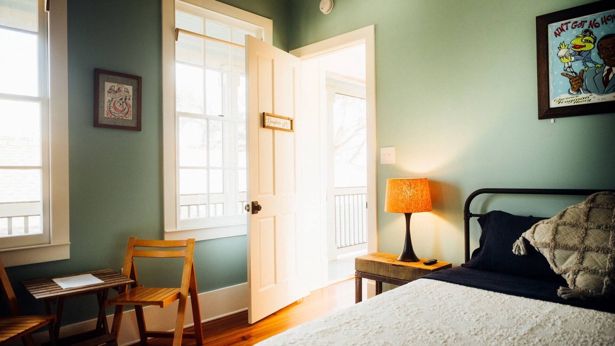 Bywater Bed & Breakfast | "Bywater Breeze" Private upstairs bedroom, kitchenette, full bathroom, & balcony