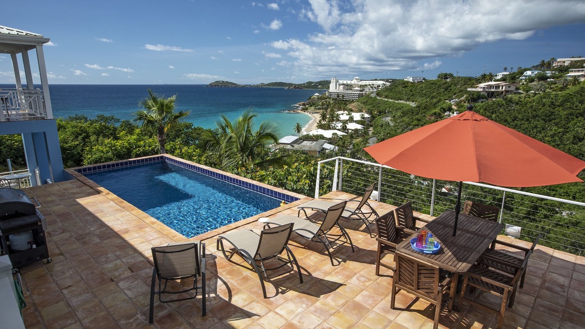 Estate Frenchman Bay Villa | CalypsoBlu: Updated 3 bedroom villa - pool, near beach with ocean view.