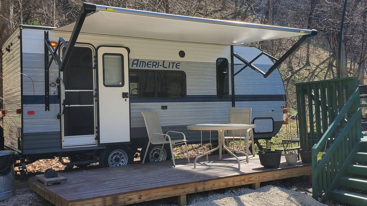 Decorah House | Camper next to a waterfall!