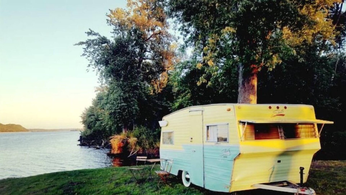 Mitchell House | Camping in a Vintage Shasta Camper with Kayaking!