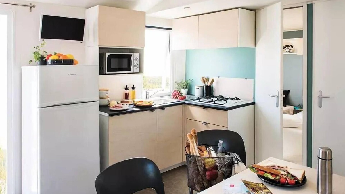 Saint-Gerons House | Camping Les Rives du lac Cantalès * - 3 bedroom mobile home Titania 6 people
