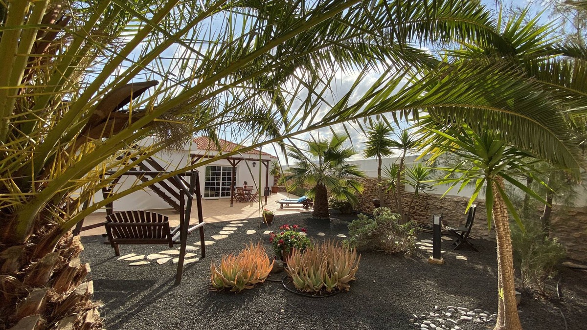 Triquivijate House | Casa Aura, feel-good oasis, 102 sqm vacation home with palm trees, terraces and garden
