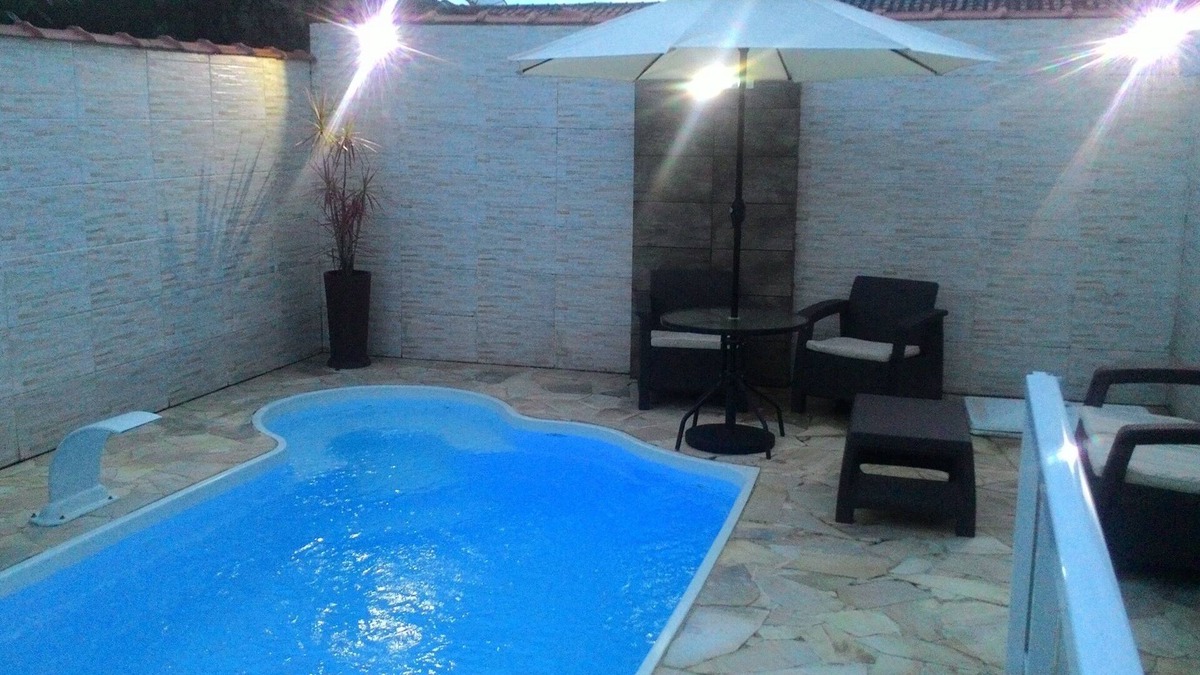 Praia das Palmeiras House | Casa Grande Litoral Norte - Caraguatatuba - Swimming pool with guardrail -closed