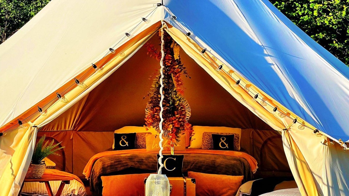 Longtown RV Rental | CAYO ~ RETREAT LUXURY BELL TENT GLAMPING WITH BESPOKE PRIVATE BATHROOM/WETROOMS