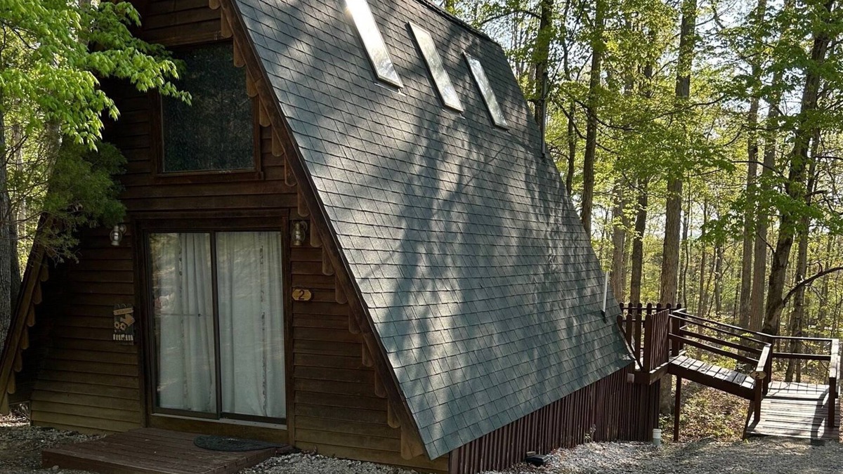 Eckerty Ski Chalet | Cedar A Frame Cabin 2 located on Patoka Lake in Southern Indiana